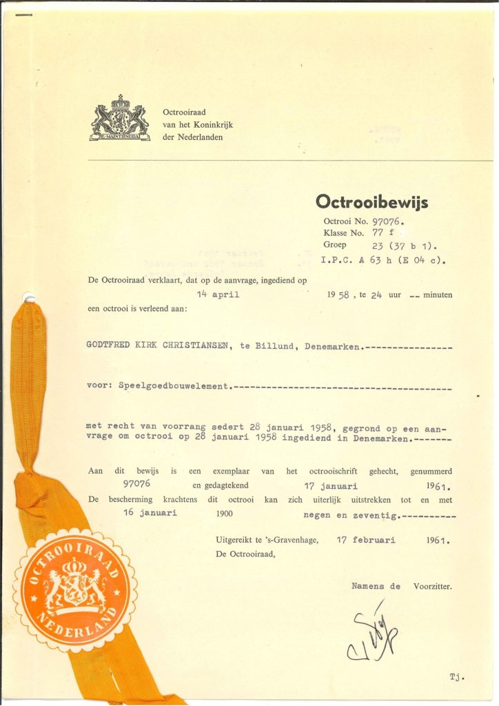 LEGO Brick Patent Holland