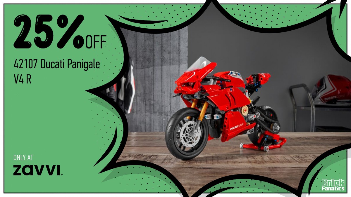 Speed over to Zavvi for 25% off LEGO Technic 42107 Ducati Panigale V4 R