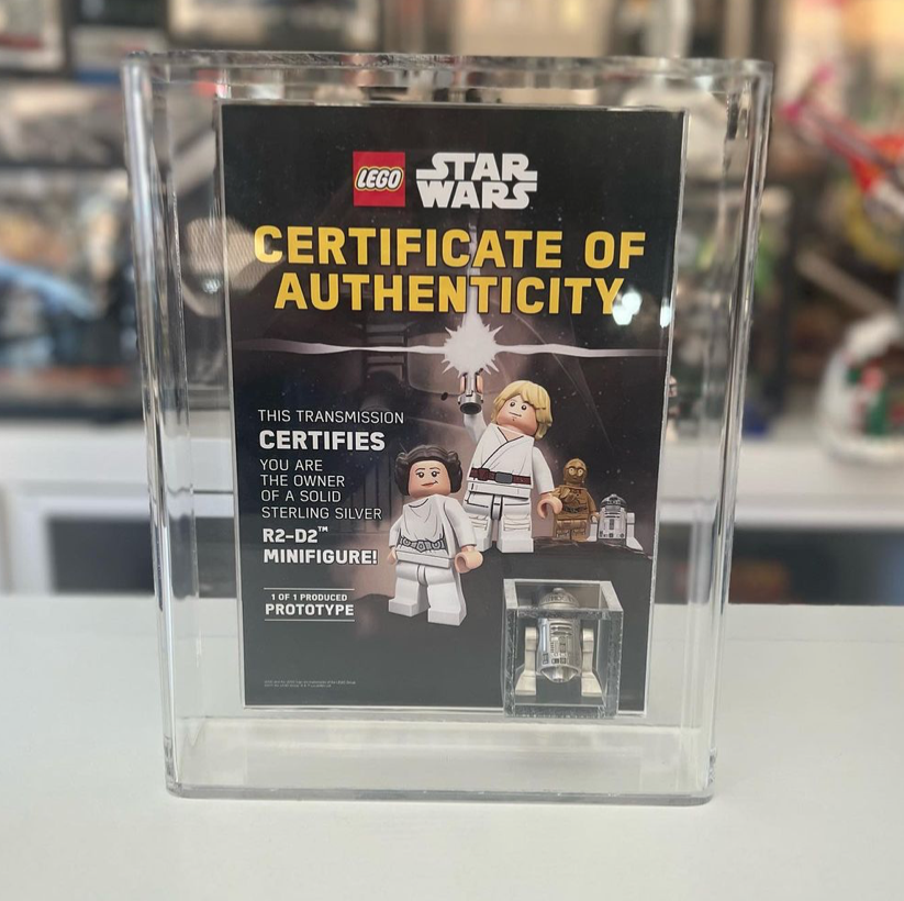 LEGO Star Wars solid sterling silver R2 D2 prototype minifigure