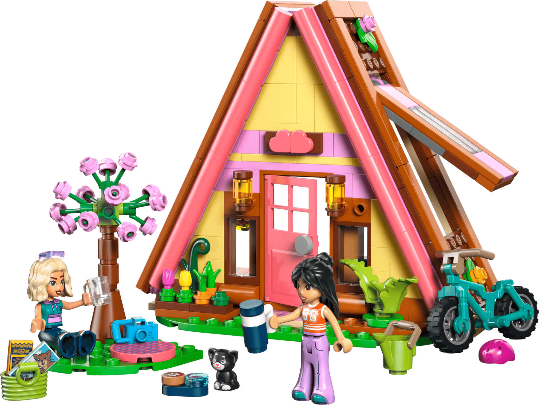 lego friends 42682 nature glamping cabin contents
